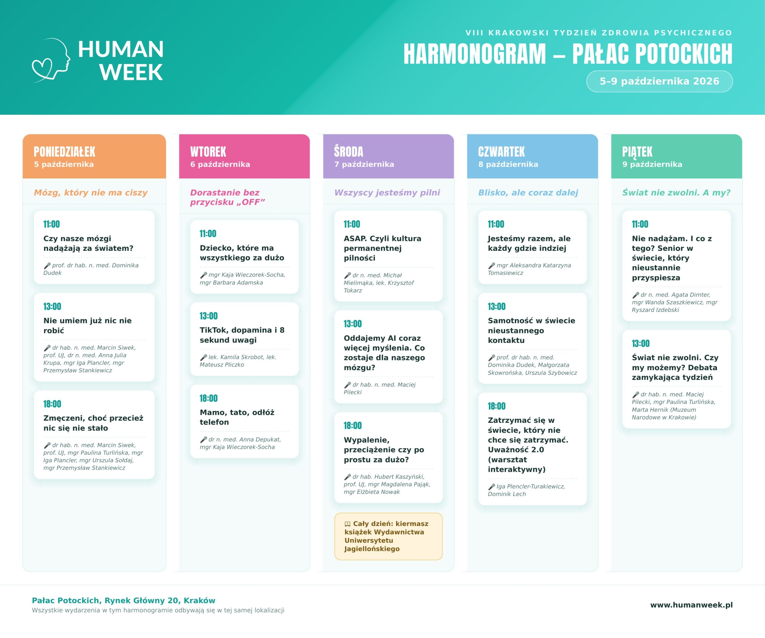 Plan wydarzeń — Pałac Potockich