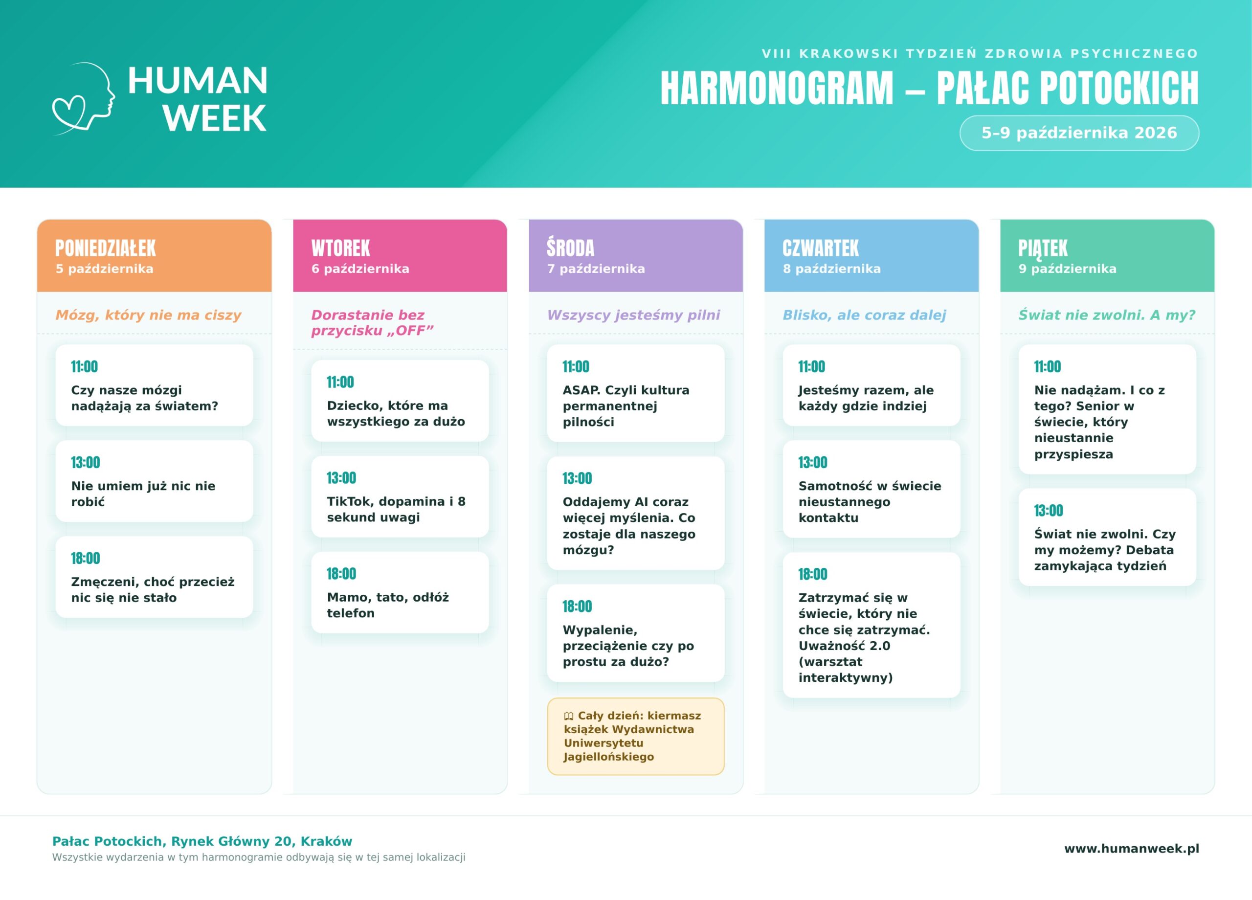 Plan wydarzeń — Pałac Potockich